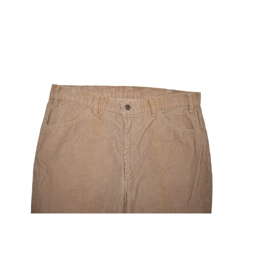 Vintage Levis Pants Mens 36x27 Khaki Corduroy 547 Bootcut Baggy For Men Workwear